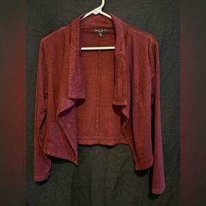 Romeo & Juliet Couture Maroon Draped Blazer
